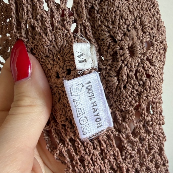 Boho Brown Crochet Cardigan - Picture 3 of 3